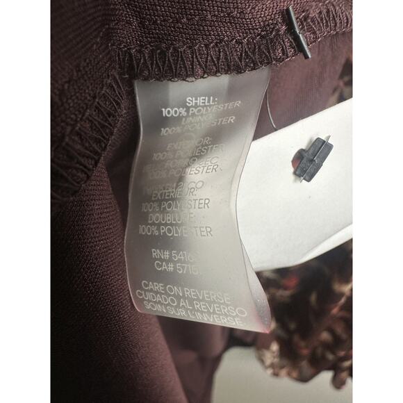 NWT Calvin Klein Floral Keyhole Maxi Dress Size 14 Burgundy Boho Peasant Folk - Picture 7 of 12